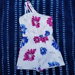 VTG 80s One Shoulder Floral Romper